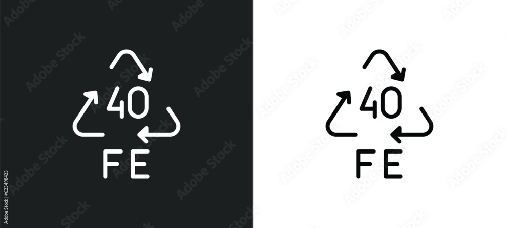 Poster 40 fe icon isolated in white and black colors. 40 fe outline vector icon from user interface collect