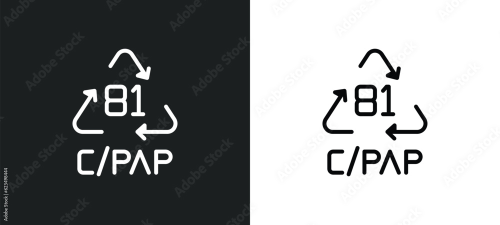 Poster c/pap 81 icon isolated in white and black colors. c/pap 81 outline vector icon from user interface c
