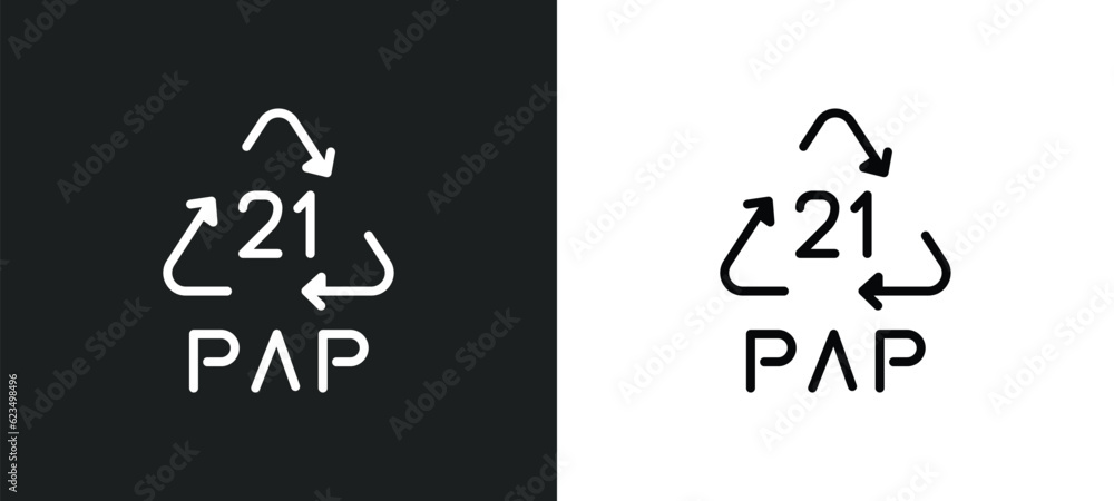 Poster 21 pap icon isolated in white and black colors. 21 pap outline vector icon from user interface colle