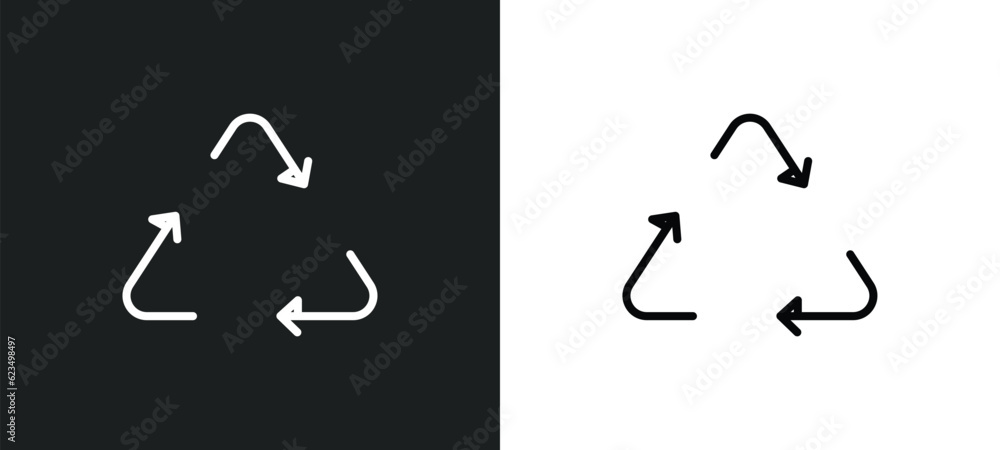 Poster recycable icon isolated in white and black colors. recycable outline vector icon from user interface