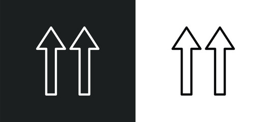 up side icon isolated in white and black colors. up side outline vector icon from user interface collection. collection for web, mobile apps and ui.
