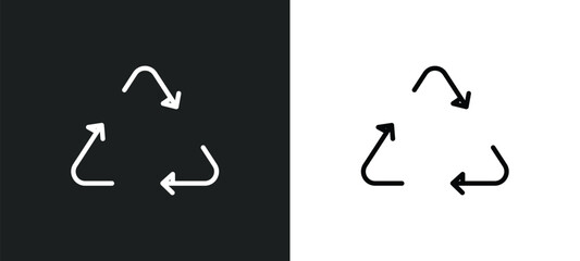 recycable icon isolated in white and black colors. recycable outline vector icon from user interface collection for web, mobile apps and ui.