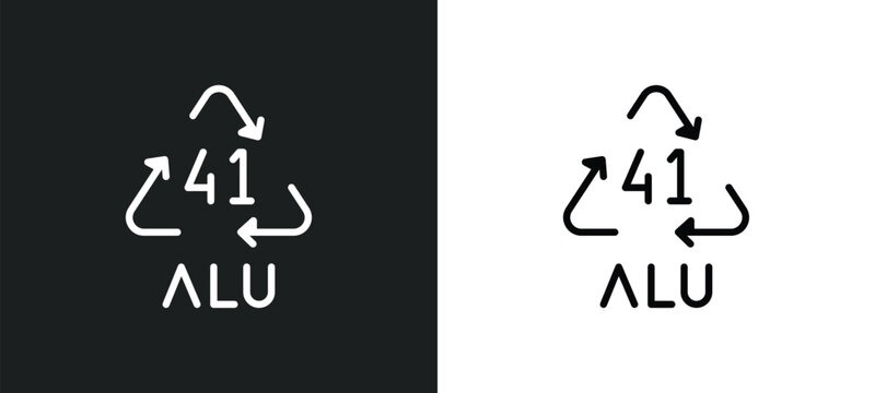 41 alu icon isolated in white and black colors. 41 alu outline vector icon from user interface collection for web, mobile apps and ui.