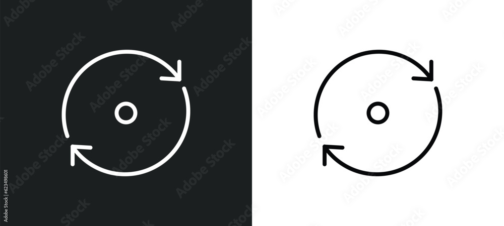 Poster refresh arrows icon isolated in white and black colors. refresh arrows outline vector icon from user