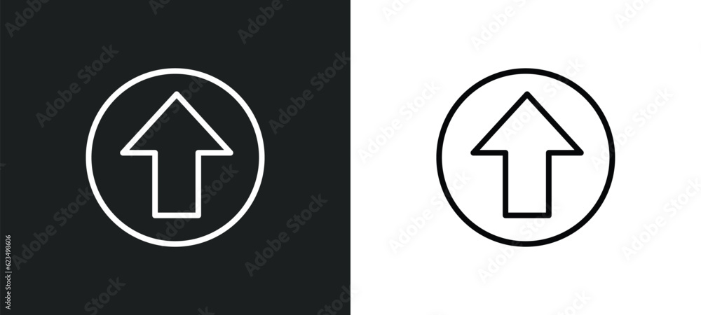 Poster up arrow fold button icon isolated in white and black colors. up arrow fold button outline vector ic
