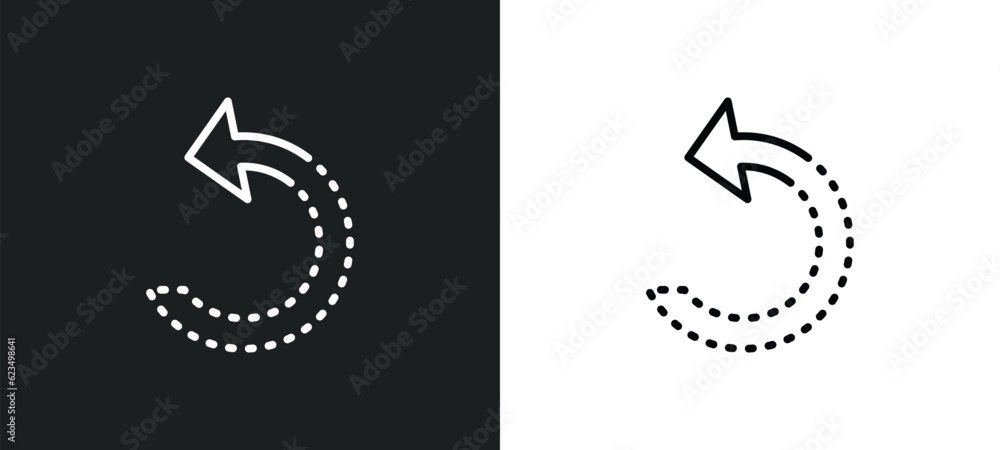 Aufkleber refresh left arrow icon isolated in white and black colors. refresh left arrow outline vector icon f