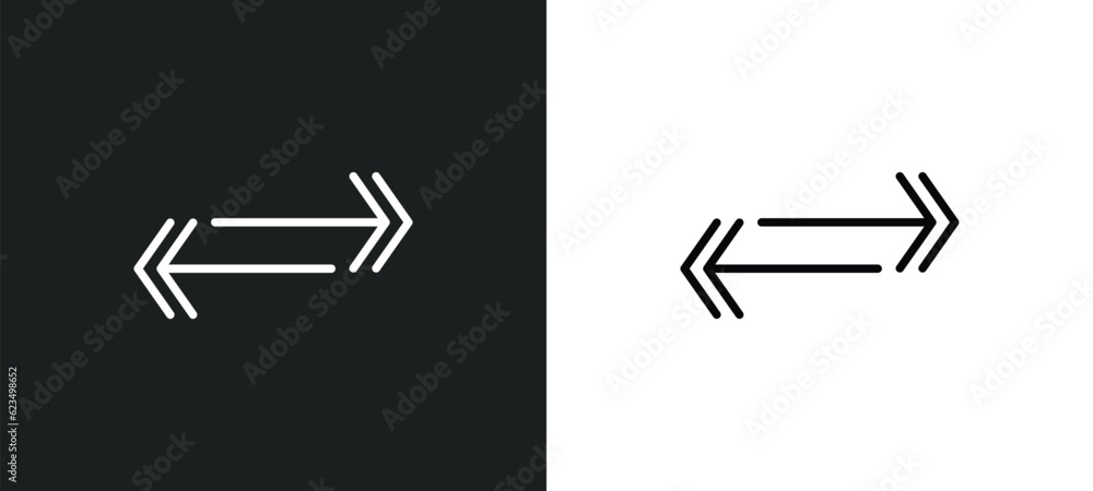 Poster double arrows icon isolated in white and black colors. double arrows outline vector icon from user i