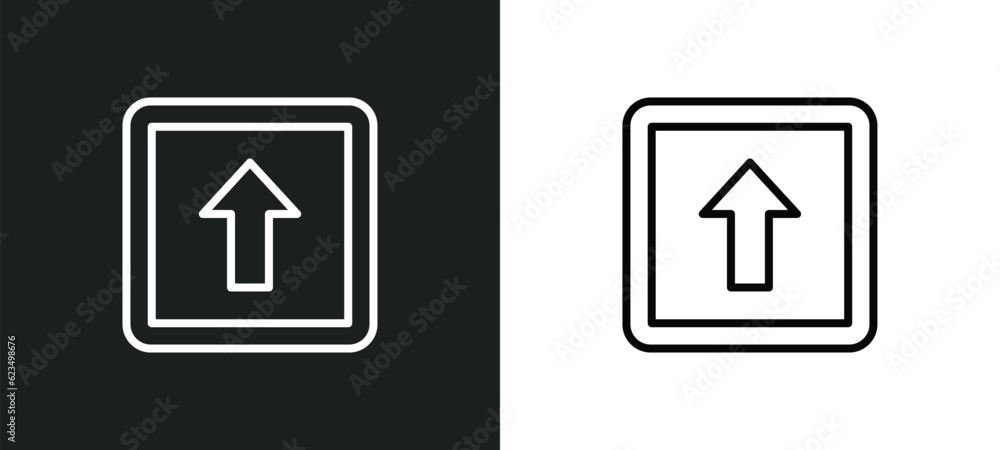 Poster key up icon isolated in white and black colors. key up outline vector icon from user interface colle