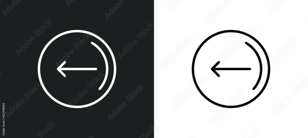 Poster go back button icon isolated in white and black colors. go back button outline vector icon from user