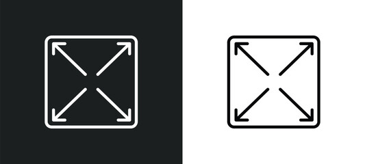 expand button icon isolated in white and black colors. expand button outline vector icon from user interface collection for web, mobile apps and ui.
