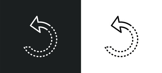 refresh left arrow icon isolated in white and black colors. refresh left arrow outline vector icon from user interface collection for web, mobile apps and ui.