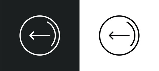 go back button icon isolated in white and black colors. go back button outline vector icon from user interface collection for web, mobile apps and ui.