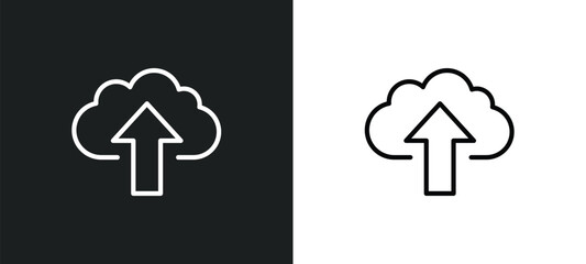 cloud upload icon isolated in white and black colors. cloud upload outline vector icon from user interface collection for web, mobile apps and ui.
