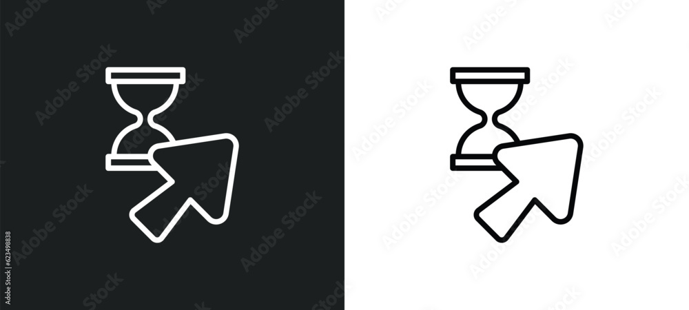 Poster wait cursor icon isolated in white and black colors. wait cursor outline vector icon from user interface collection for web, mobile apps and ui.