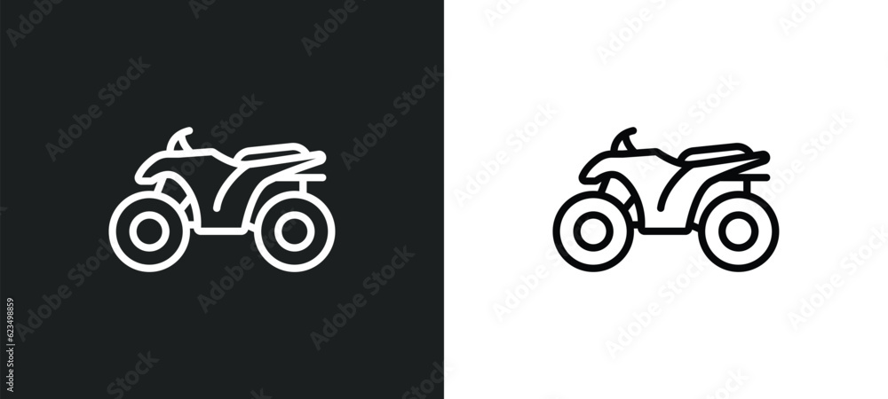 Poster quad icon isolated in white and black colors. quad outline vector icon from transportation collectio
