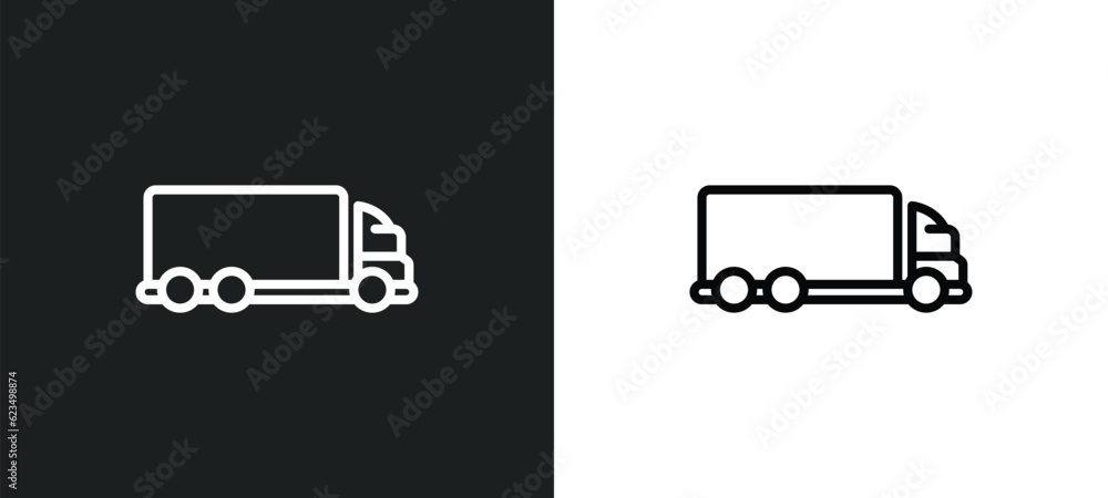 Poster lorry icon isolated in white and black colors. lorry outline vector icon from transportation collect