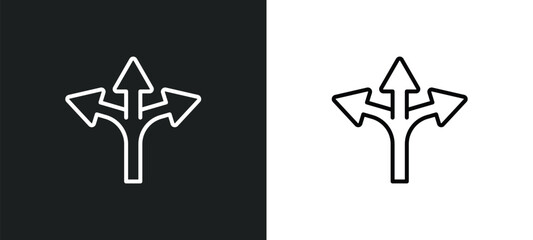 crossroad icon isolated in white and black colors. crossroad outline vector icon from user interface collection for web, mobile apps and ui.