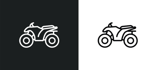 quad icon isolated in white and black colors. quad outline vector icon from transportation collection for web, mobile apps and ui.