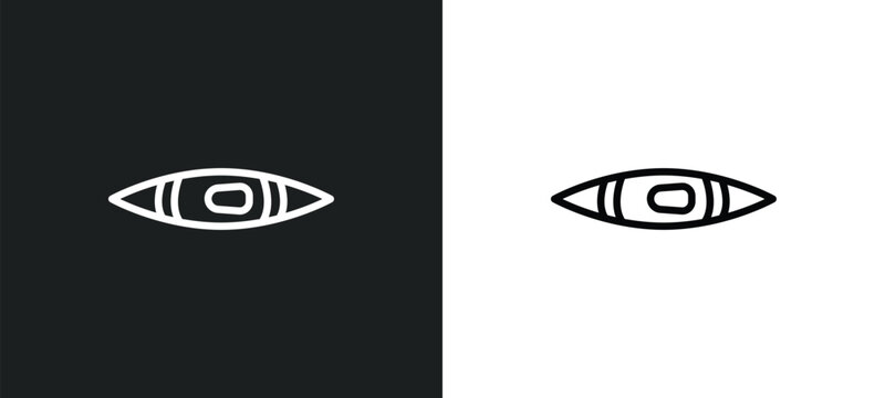 kayak icon isolated in white and black colors. kayak outline vector icon from transportation collection for web, mobile apps and ui.