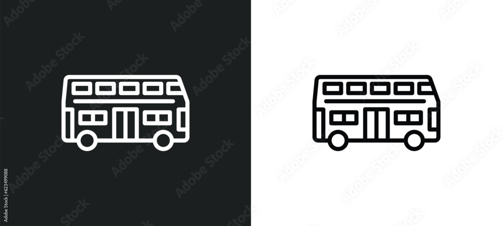 Aufkleber double decker bus icon isolated in white and black colors. double decker bus outline vector icon fro