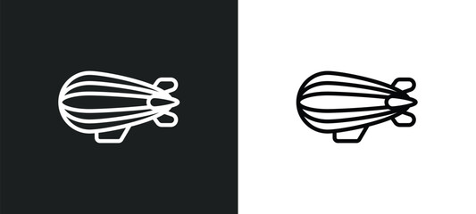 zeppelin icon isolated in white and black colors. zeppelin outline vector icon from transportation collection for web, mobile apps and ui. © Farahim