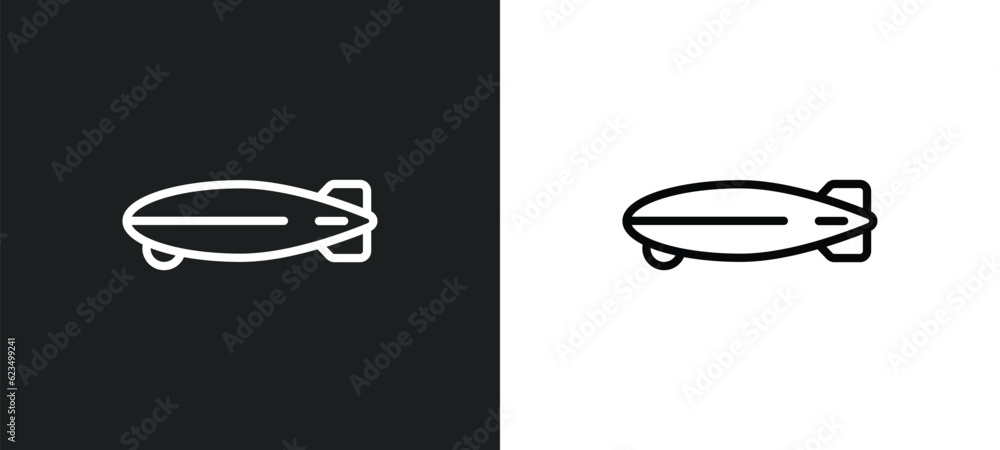 Poster dirigible icon isolated in white and black colors. dirigible outline vector icon from transportation