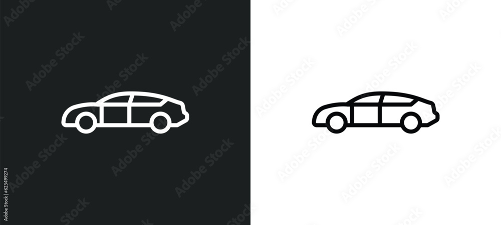 Poster automobile icon isolated in white and black colors. automobile outline vector icon from transportati