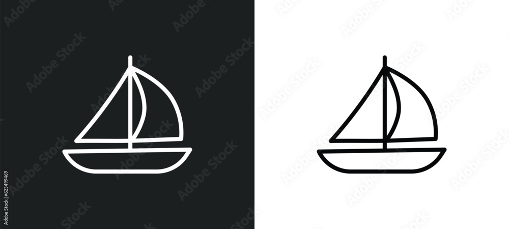 Poster sailing icon isolated in white and black colors. sailing outline vector icon from transport collecti
