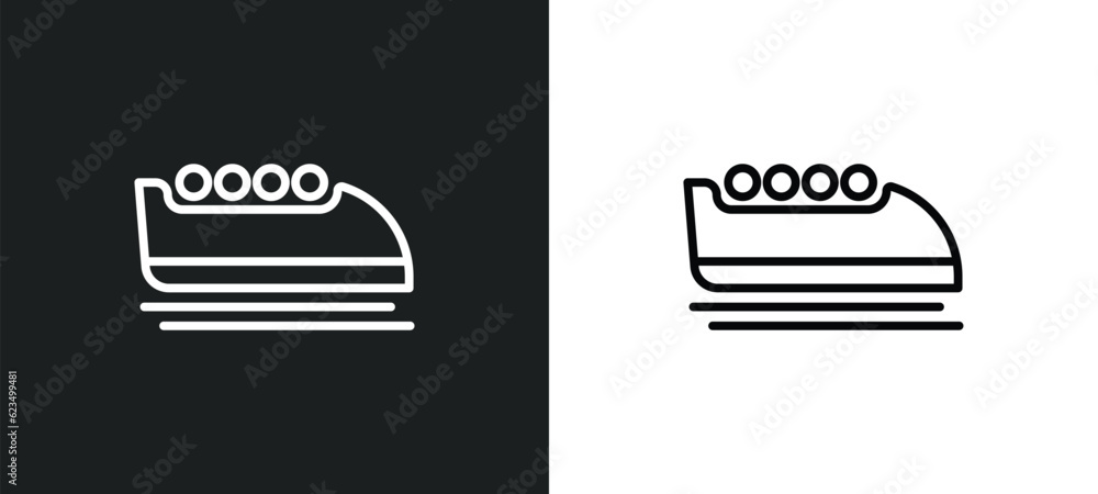 Poster bobsleigh icon isolated in white and black colors. bobsleigh outline vector icon from transport coll