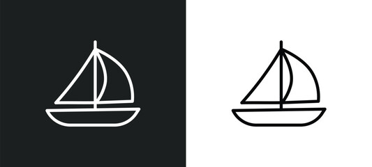 sailing icon isolated in white and black colors. sailing outline vector icon from transport collection for web, mobile apps and ui.
