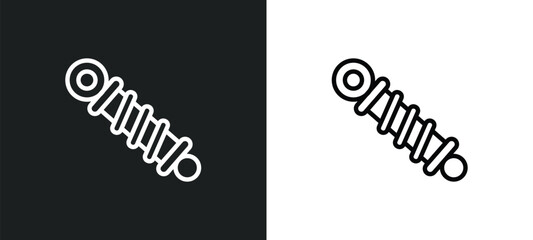shock breaker icon isolated in white and black colors. shock breaker outline vector icon from transport collection for web, mobile apps and ui.