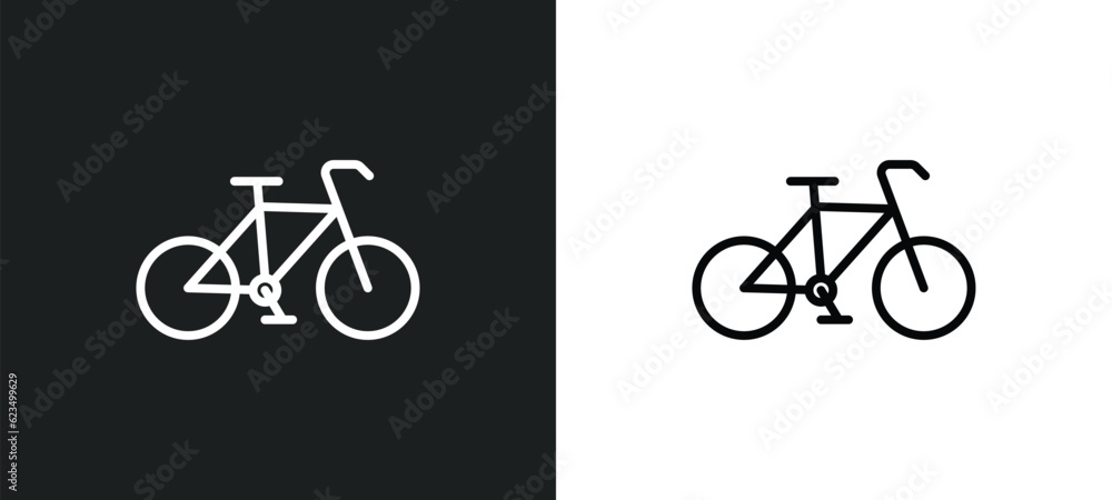 Poster bikes icon isolated in white and black colors. bikes outline vector icon from transport collection f