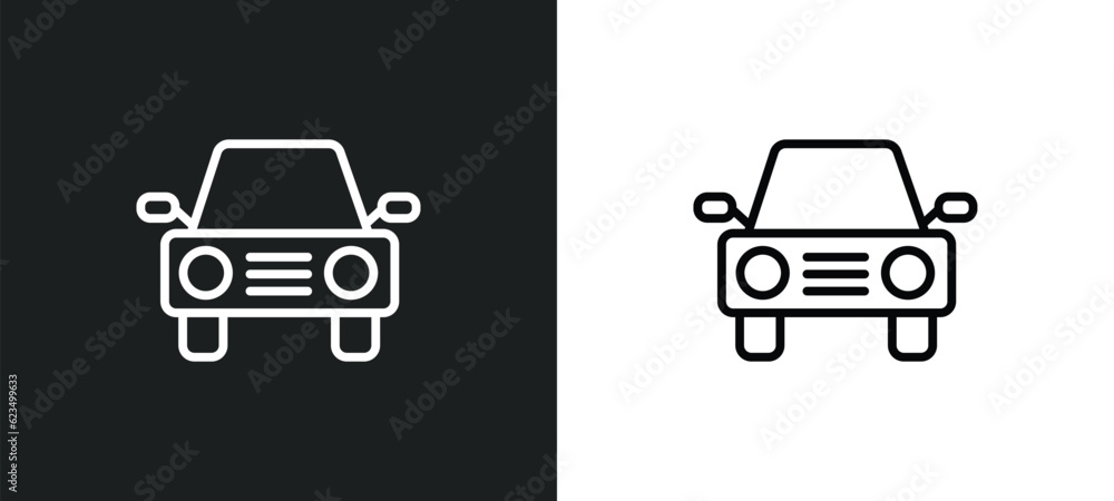 Poster auto icon isolated in white and black colors. auto outline vector icon from transport collection for