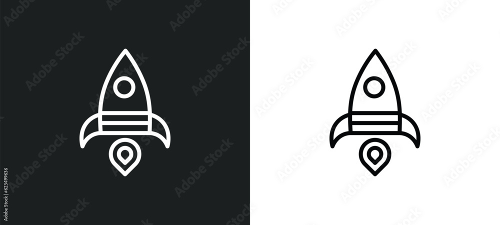 Aufkleber space rocket launch icon isolated in white and black colors. space rocket launch outline vector icon
