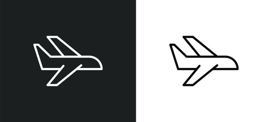 flights icon isolated in white and black colors. flights outline vector icon from transport collection for web, mobile apps and ui.