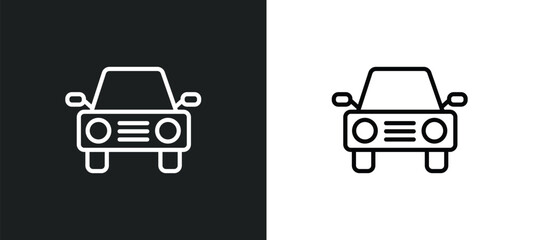 auto icon isolated in white and black colors. auto outline vector icon from transport collection for web, mobile apps and ui.
