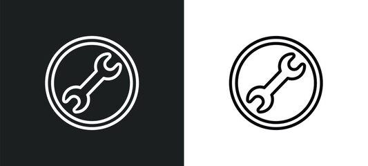 repair icon isolated in white and black colors. repair outline vector icon from transport collection for web, mobile apps and ui.