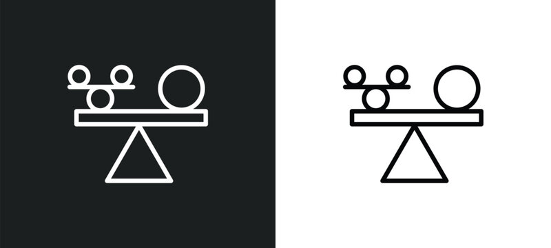 stability icon isolated in white and black colors. stability outline vector icon from transport collection for web, mobile apps and ui.