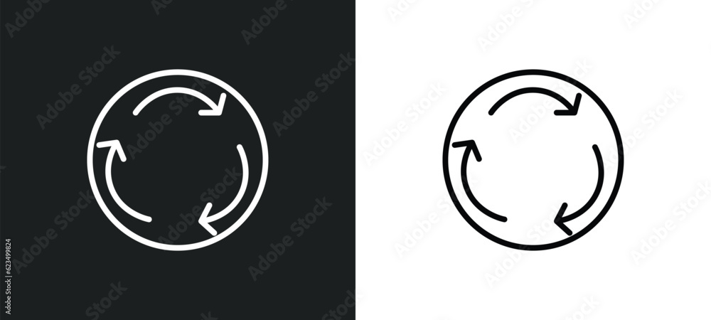 Poster roundabout icon isolated in white and black colors. roundabout outline vector icon from traffic sign
