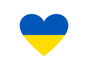 Ukraine flag in heart shape. Ukrainian flag icon. Support Ukraine symbol. Love Ukraine. Made in Ukraine symbol.