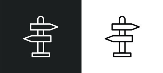 road icon isolated in white and black colors. road outline vector icon from traffic signs collection for web, mobile apps and ui.