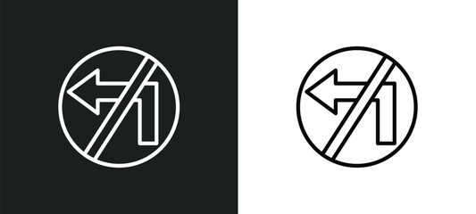 no turn icon isolated in white and black colors. no turn outline vector icon from traffic signs collection for web, mobile apps and ui.