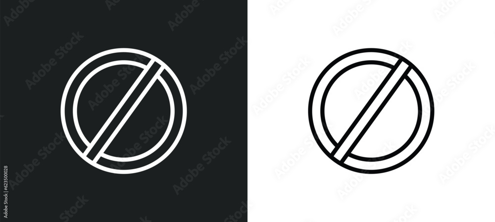 Poster forbidden icon isolated in white and black colors. forbidden outline vector icon from traffic signs 
