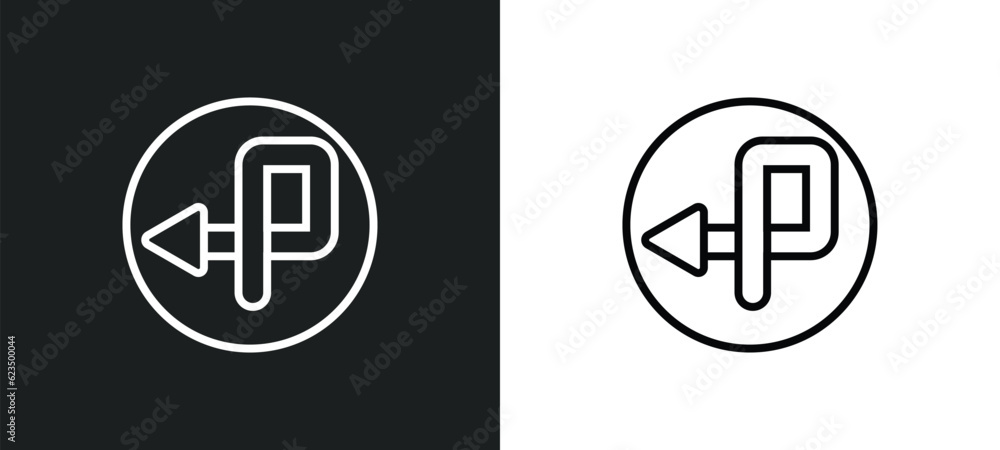 Poster degree curve road icon isolated in white and black colors. degree curve road outline vector icon fro