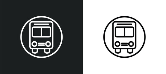 bus stop icon isolated in white and black colors. bus stop outline vector icon from traffic signs collection for web, mobile apps and ui.