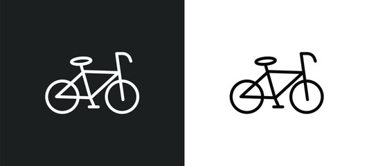 Obraz premium bicycle icon isolated in white and black colors. bicycle outline vector icon from traffic signs collection for web, mobile apps and ui.