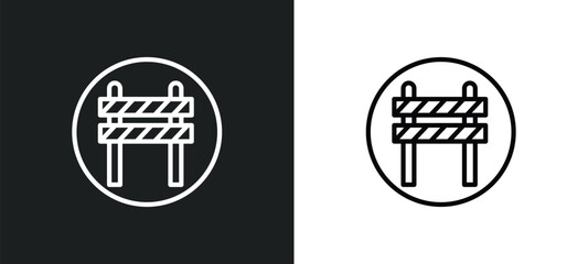 barrier icon isolated in white and black colors. barrier outline vector icon from traffic signs collection for web, mobile apps and ui.