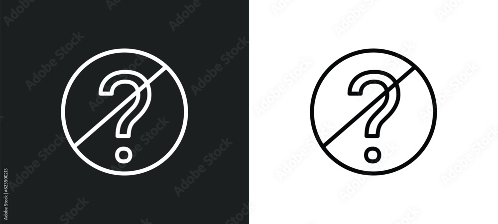 Poster no doubt icon isolated in white and black colors. no doubt outline vector icon from traffic signs co