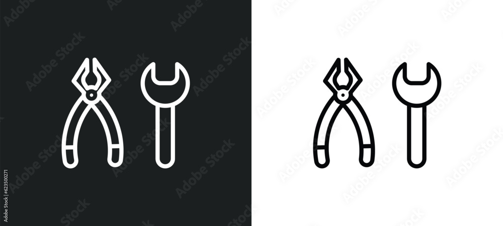 Poster tools and utensils icon isolated in white and black colors. tools and utensils outline vector icon f