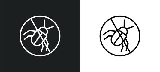 no insects icon isolated in white and black colors. no insects outline vector icon from traffic signs collection for web, mobile apps and ui.